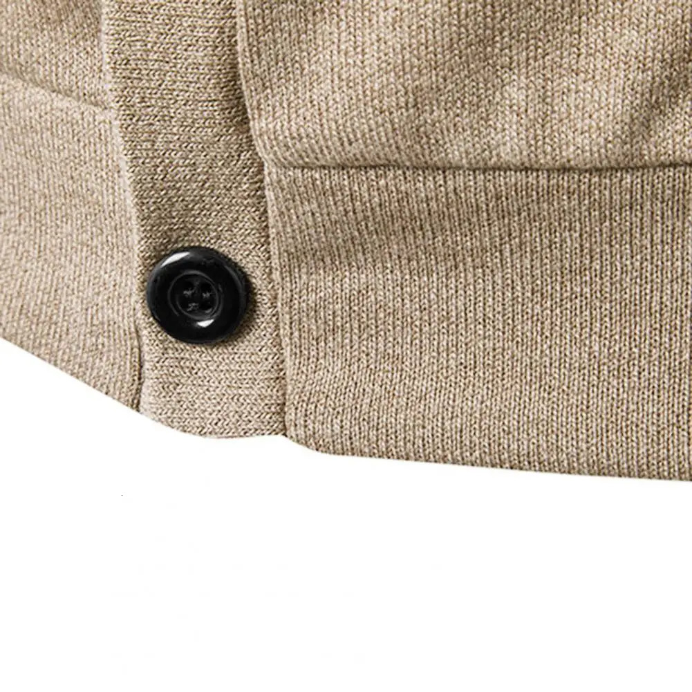 Autumn Winter Men Sweater Coat Knitted Long Sleeve Singlebreasted Male Solid Color Cardigan Open Front 250311