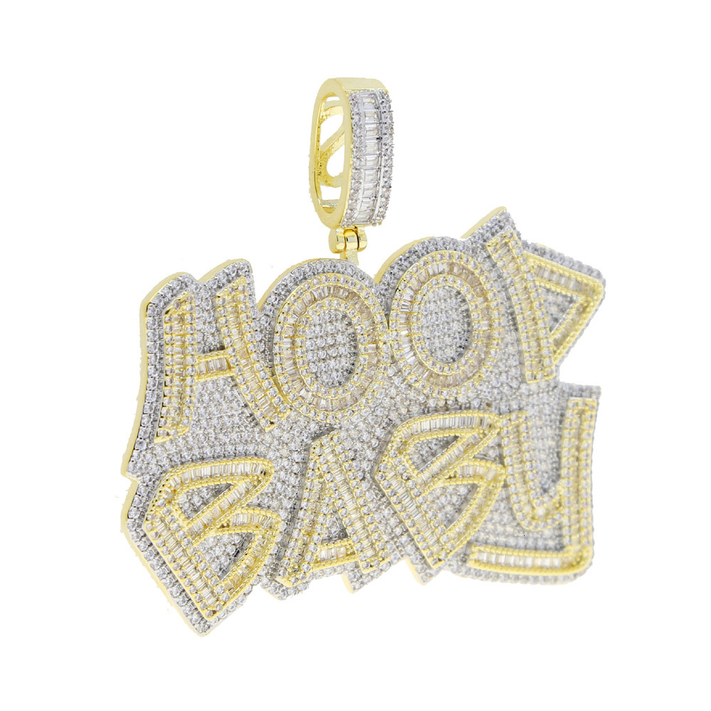 custom HipHop Moissanite Pendant VVS Iced Out Jewelry S925 Two Tone Custom Moissanite Pendant