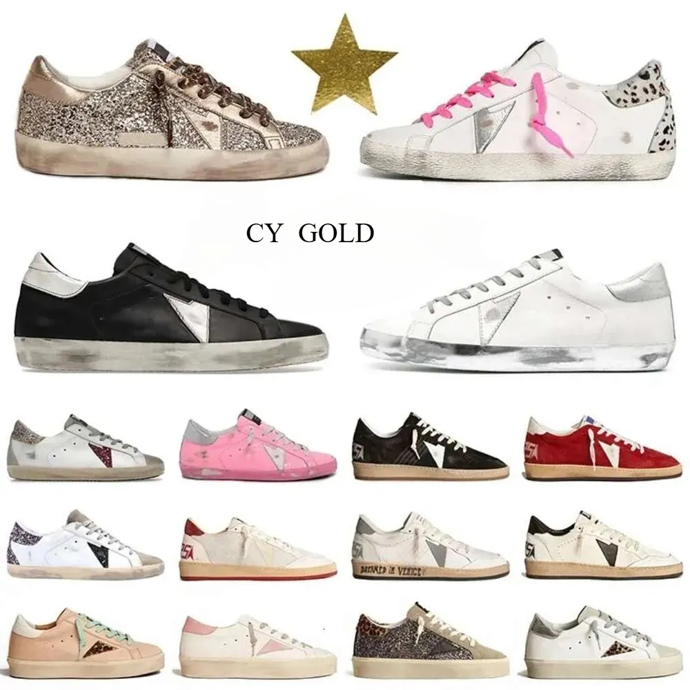 2025 Casual shoes men designer shoes mens shoes designer women running shoes TOP Classic low golden sneakers superstar with box Italy sneakers womens shoe dirty