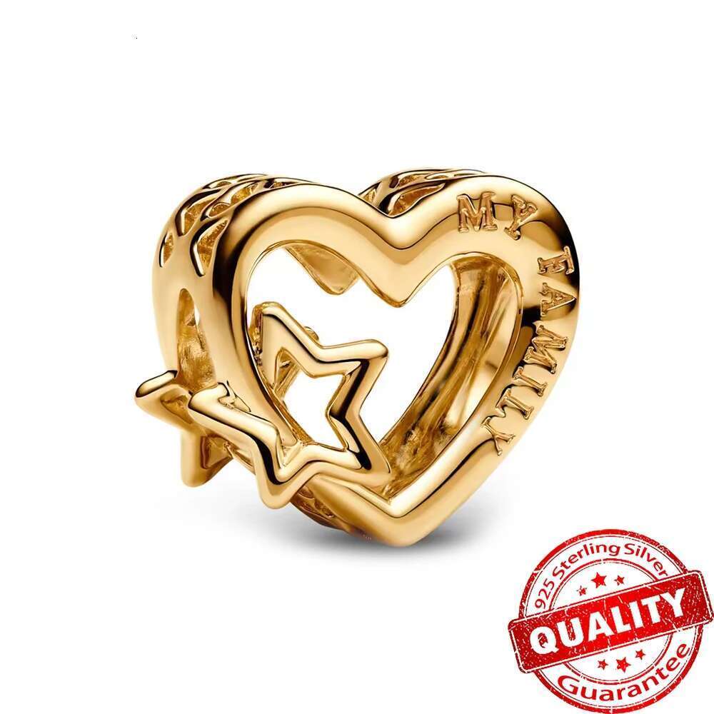 Gold Series 925 Sterling Silver Crystal Ball Love Heart Envelope Rose Pendant Fit DIY Bracelet Necklace Women's Jewelry Gifts wholesale