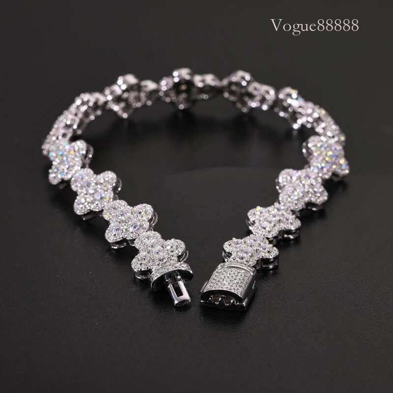 TUHE Unisex Cross Width Chain Women Bracelet Moissanite For Men Hip Hop Jewelry Gift