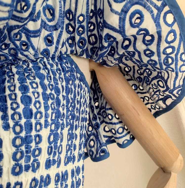 Two Piece Dress Summer Holiday Two Piece Womens Cotton Embroidered Sexy Slanted Collar Ruffle Top and High Waist Short Shirt Beach Set Y250315X6FA