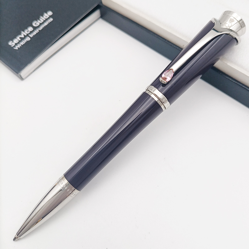 Promotion Pen Grace Kelly Dark Purple M Rollerball Ballpoint Pen With Teardrop Shape Diamond Stone Clip Writing Smooth Great Actress