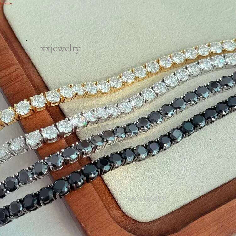Wholesale Cuban Gold plated Sterg Sier 4 mm diameter jewelry white Moissanite tennis chain necklaces for men and women