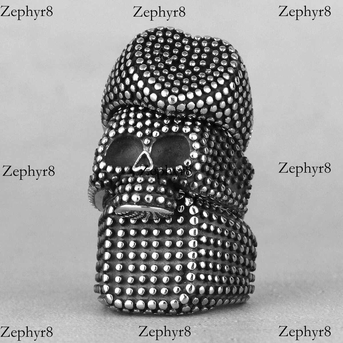 2025 New model Retro Black Spot Geometry Skull Stainless Steel Mens Rings Simple for Male Boyfriend Biker Jewelry Creativity Gift Wholesale