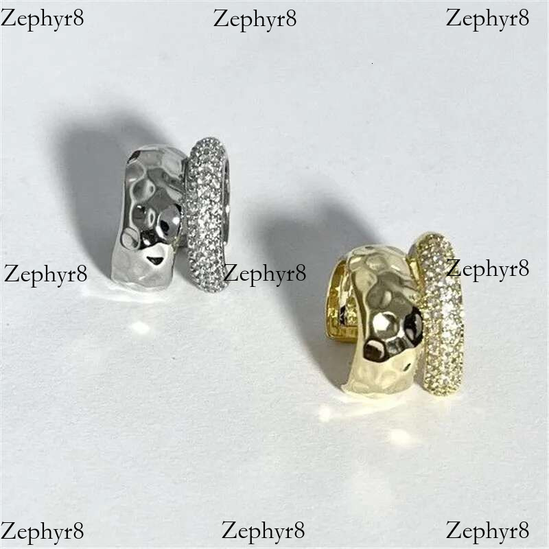 2025 New model Fashion Zircon Double-layer Cuff No Piercing Earring 2024 Trendy Punk Unique Metal Geometric Ear Clip for Women Jewelry