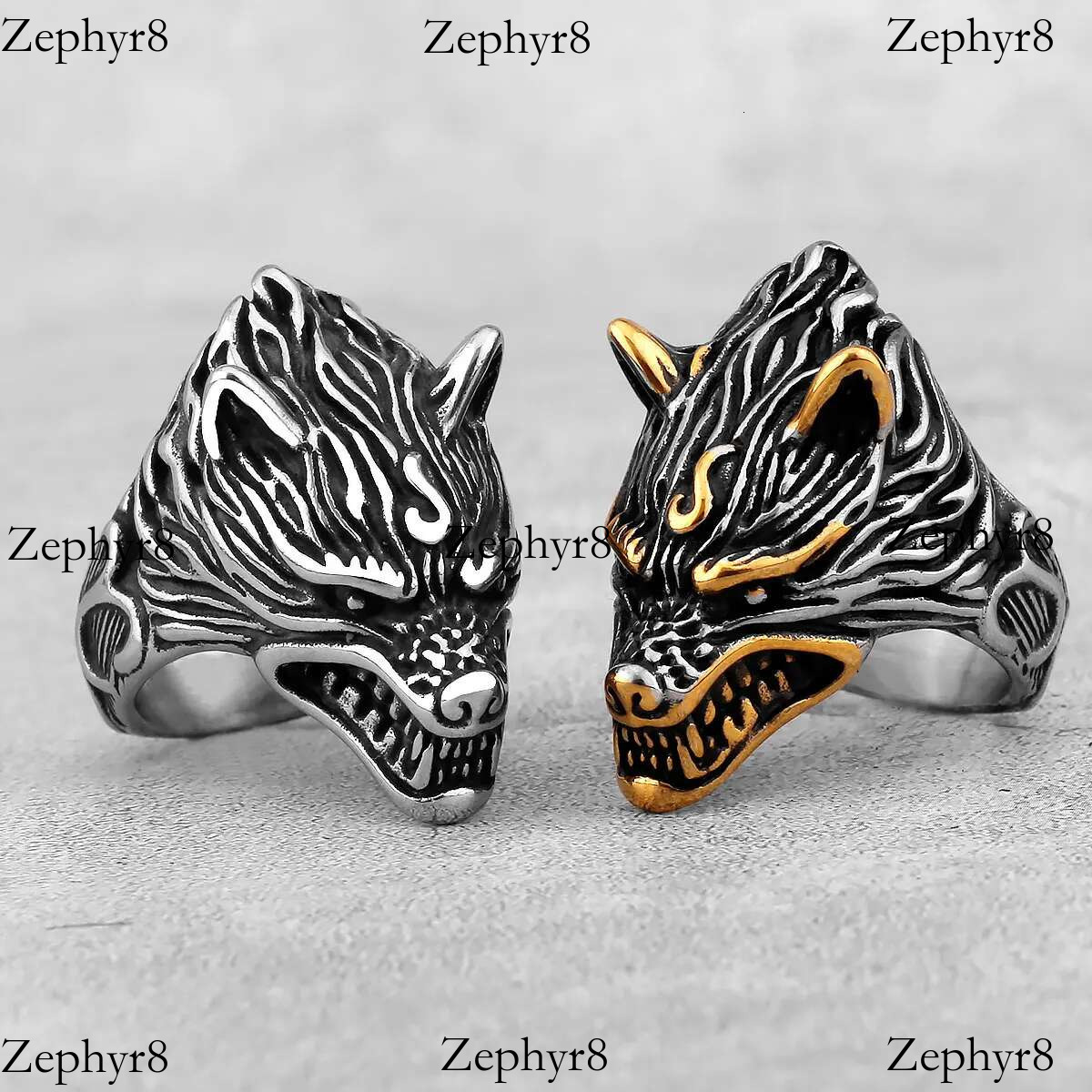 2025 New model Vintage Animal Wolf Head Amulet Viking Men Stainless Steel Teen Nordic Fashion Multi Style Ring Charm Jewelry Gift Unisex