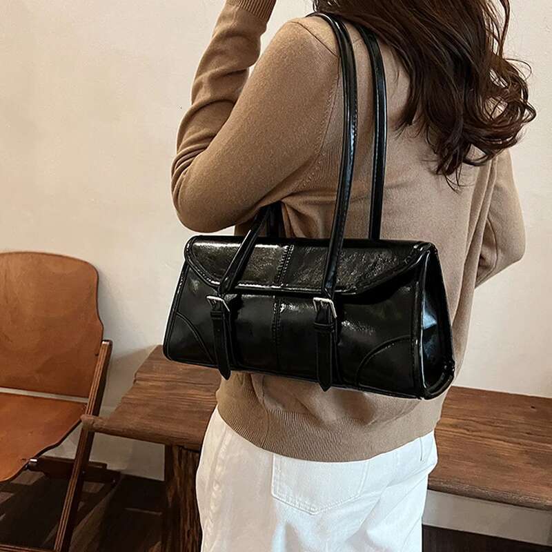 Hot Sale Wine Red Shoulder For Women Waterproof Leather Belt Buckle Design Handbag French Brand Underarm Bag Tote Purse