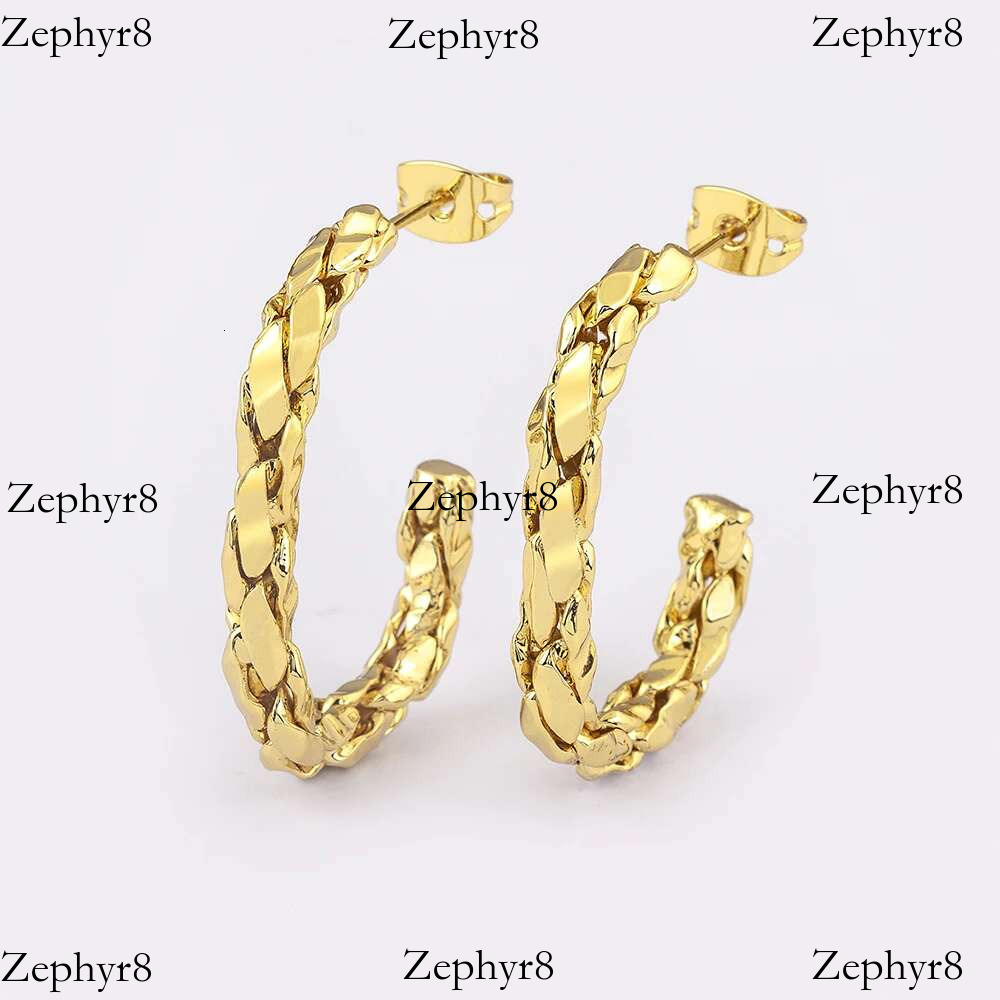 2025 New model Nidin Fashion Gold/Sliver Color C Shape Creative Design Earrings for Woman Retro Punk Hip Hop Metal Irregular Ear Jewelry Gift