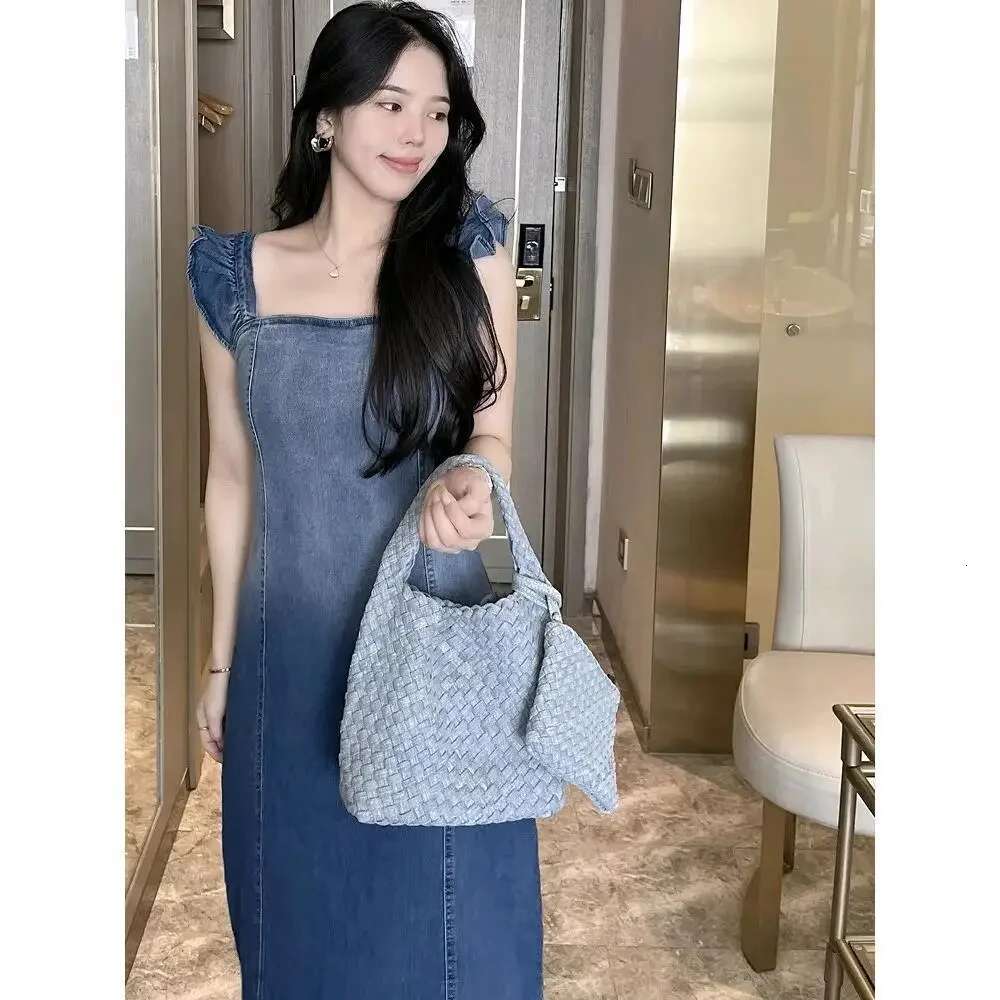 Handmade Denim Weaving Small New Fashionable Versatile Chain Basket Phone Single Shoulder Crossbody Bag Motorcycle Equip