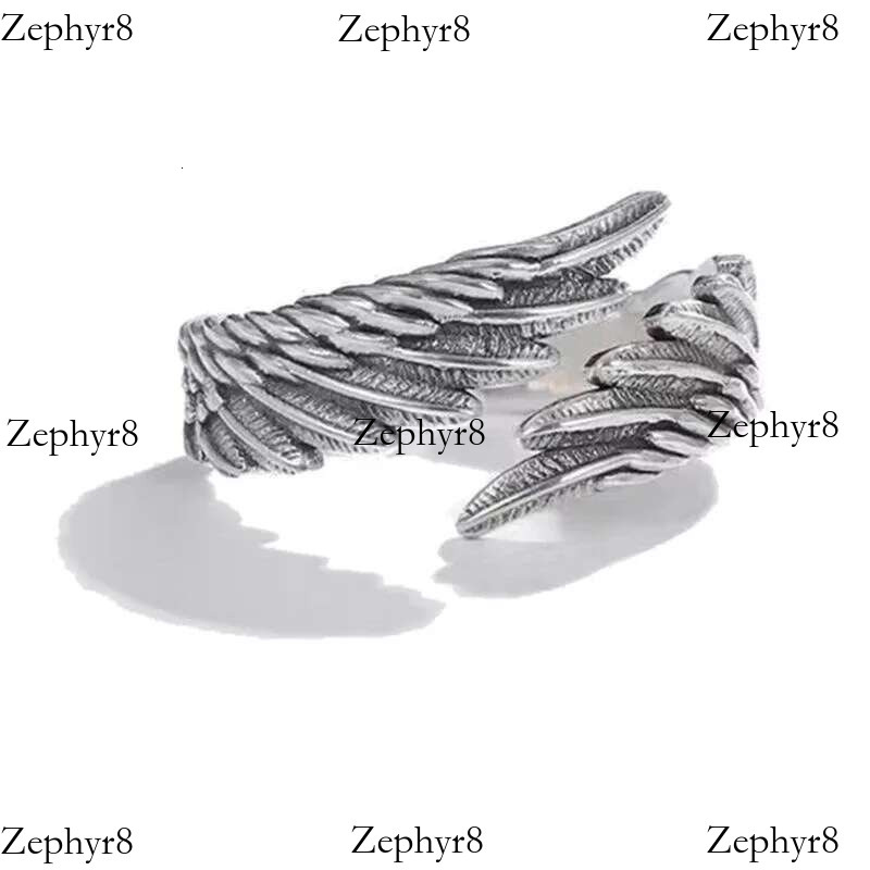 2025 model 2pcs/pack Vintage Angel Wing Demon Eye Hip Hop Adjustable Couples Rings for Men Women Retro Sier Color Jewelry New