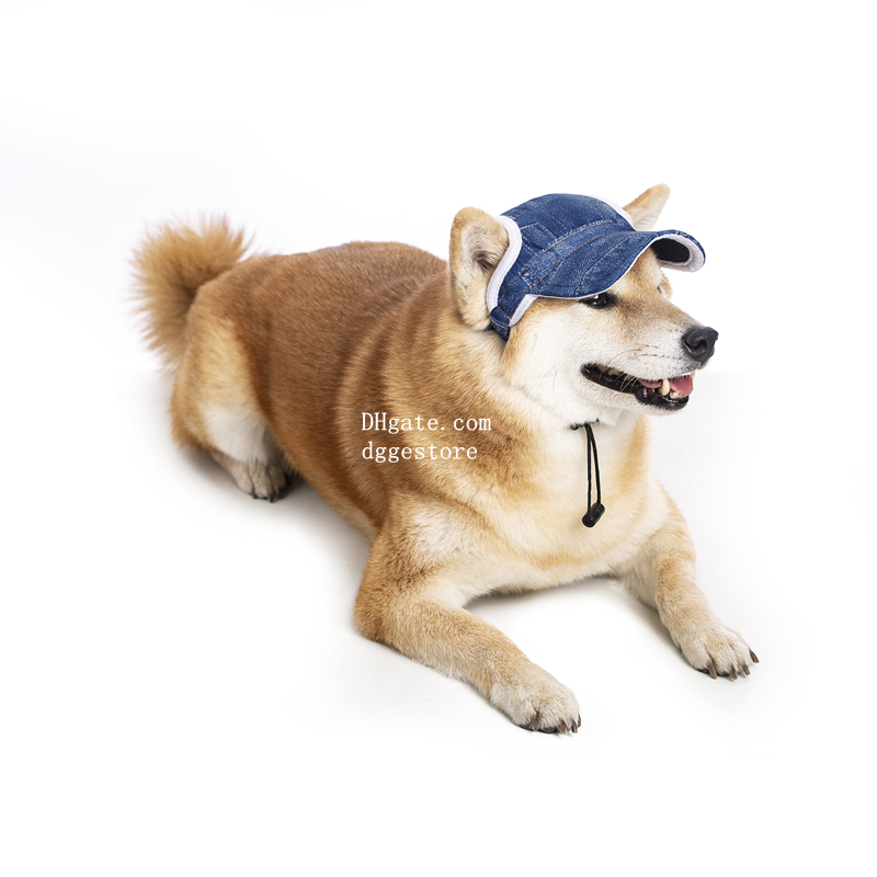 free shipping Designer Dog Baseball Cap Hats Big Ear Holes, Summer Beach Visor Small Large Dogs, Comfortable Pet Sun Hat with Adjustable Strap for Dog