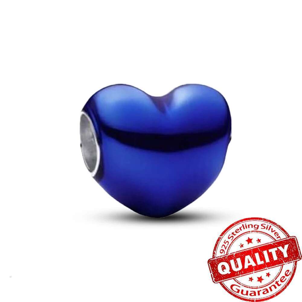 925 Sterling Silver Colorful Series Heart Charm Fit Charms beads Bracelet DIY Jewelry Accessories Heart Beads for mother's day gift wholesale