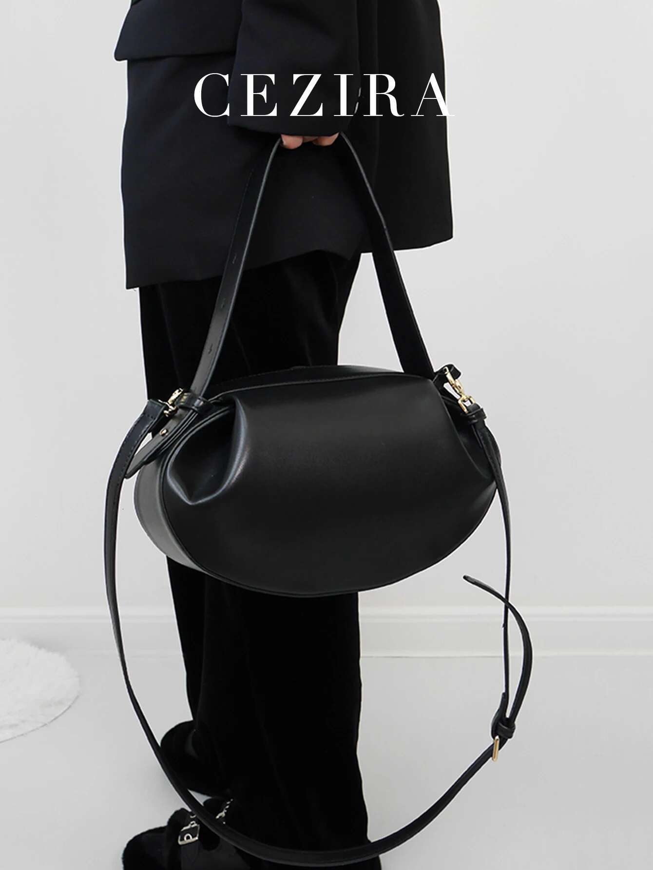 Women Fashion Designer PU Vegan Leather Handbags Niche Brand Rugby Shape Top-Handle Bags Crossbody Shoulder Purses Daily
