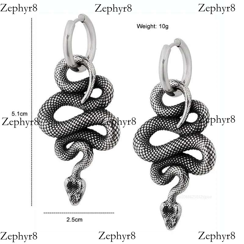 2025 model 2025 New Gothic Shape Hip Hop Punk Detachable Snake Jewelry Long Earrings for Women Girls Men 1Pair