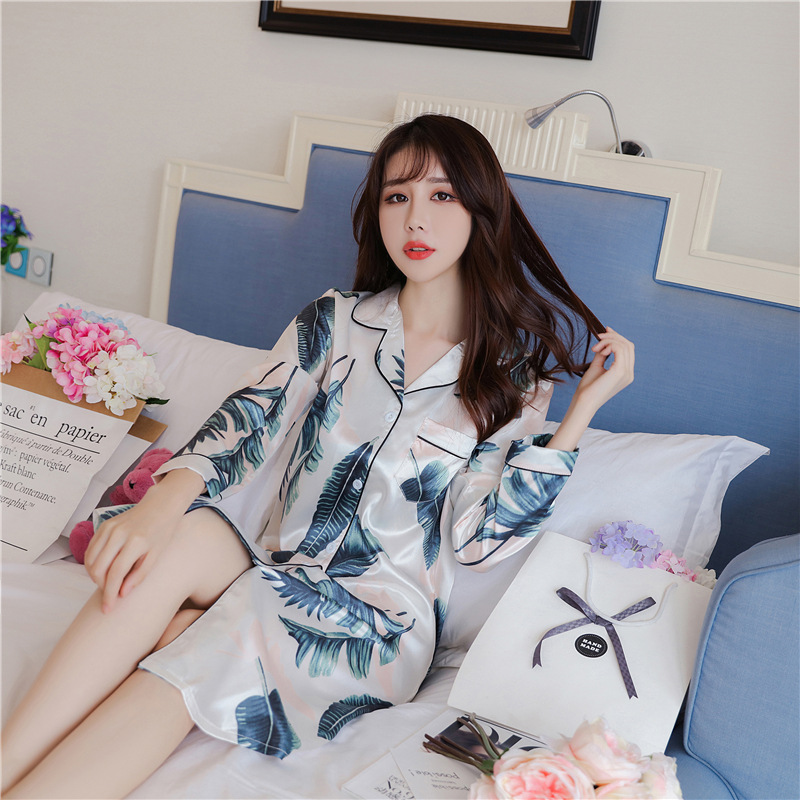 B908-Pure cotton striped nightdress for women summer leisure wearable cotton long knee-length pajamas home clothes