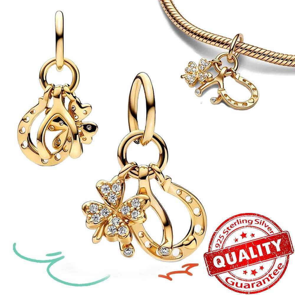 Gold Series 925 Sterling Silver Crystal Ball Love Heart Envelope Rose Pendant Fit DIY Bracelet Necklace Women's Jewelry Gifts wholesale