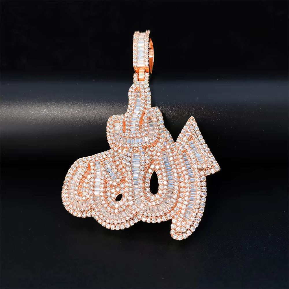 S925 Silver Moissanite Hip Hop Pendant Durable and Stylish Necklaces Collection