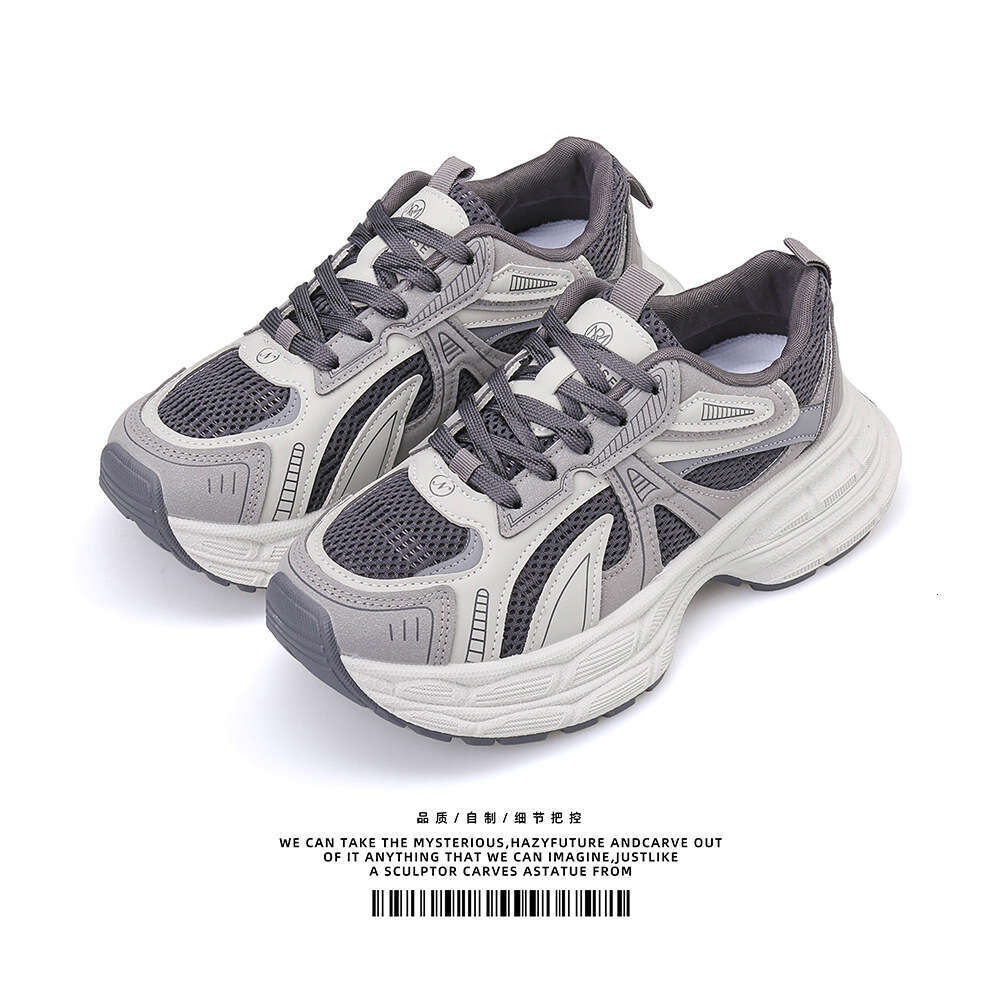 Women's 2025 spring new Korean version breathable sports in trendy student casual thick sole height increasing dad shoes women