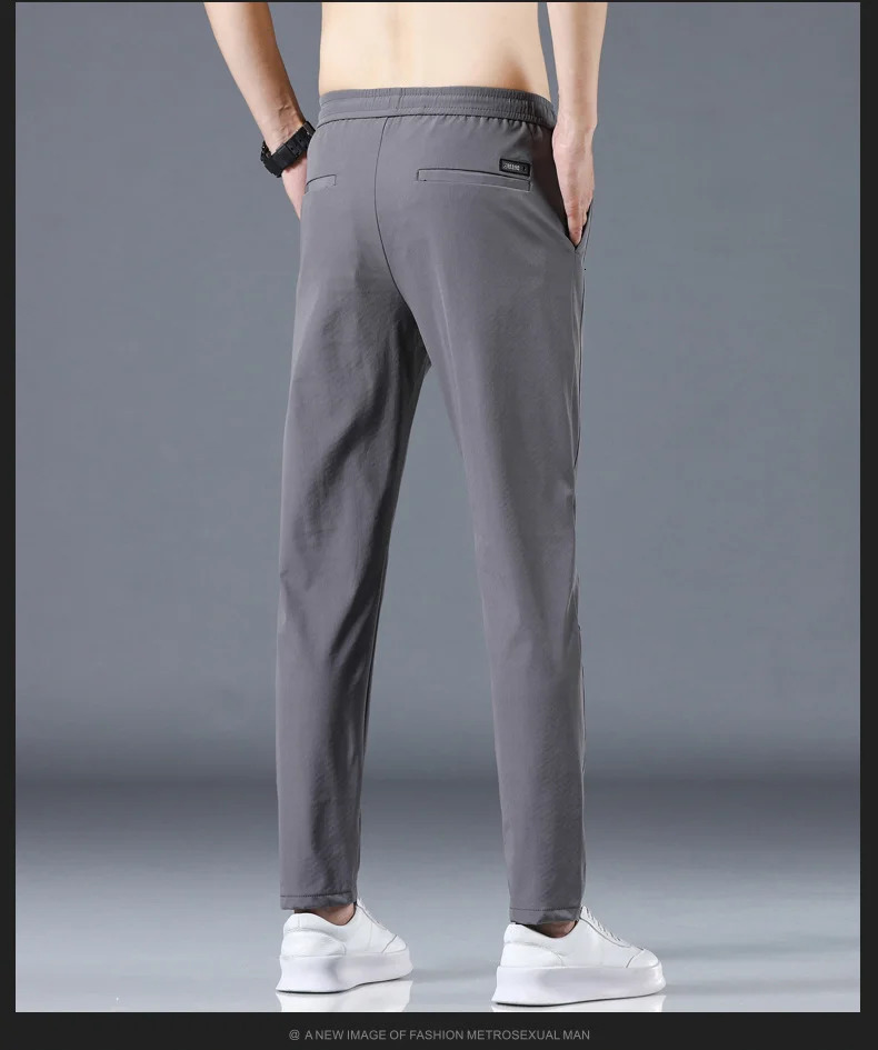 Ordinary thin business casual high elasticity breathable straight leg oversized sports version mens pants 250311