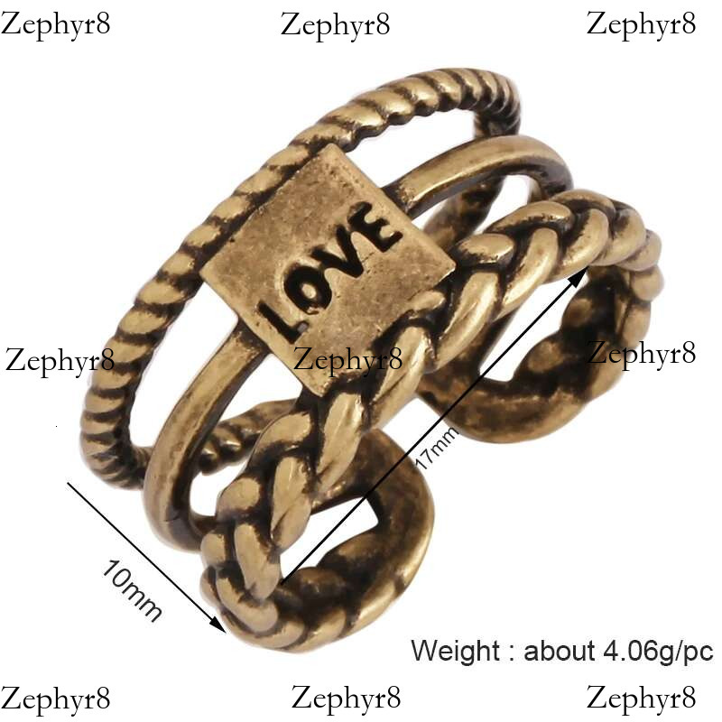 2025 New model Vintage Fashion Hip-hop Punk Bronze Antique Ring, Gold Plated Open Adjustable Rings Charm Jewelry Findings Supplies P30