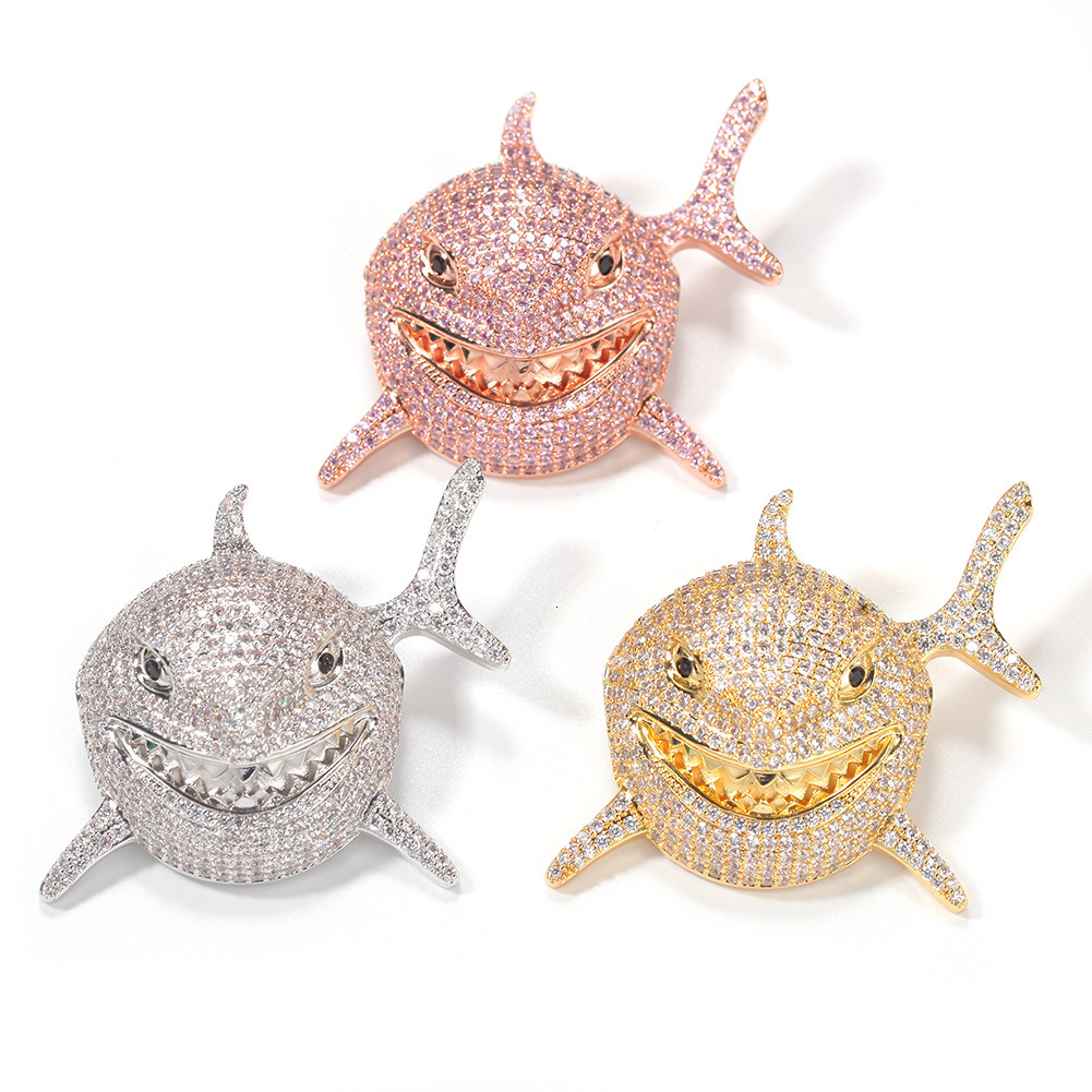 6ix9ine same moissanite shark pendant mens hip hop personality fashion brand Necklace nightclub accessories