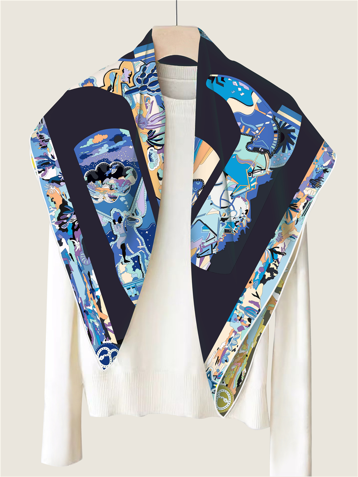 Double Face Scarf in Silk Twill with Hand-rolled Edges Shawls 90 Silk Scarfs Square Large Bandanas Handcraft Neck Foulard Femme Bag Bandana Christmas 
