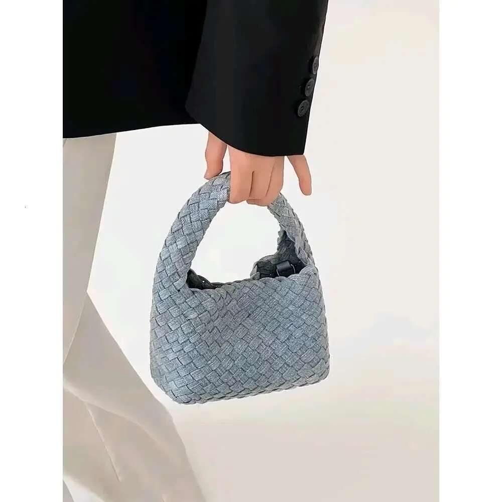 Handmade Denim Weaving Small New Fashionable Versatile Chain Basket Phone Single Shoulder Crossbody Bag Motorcycle Equip