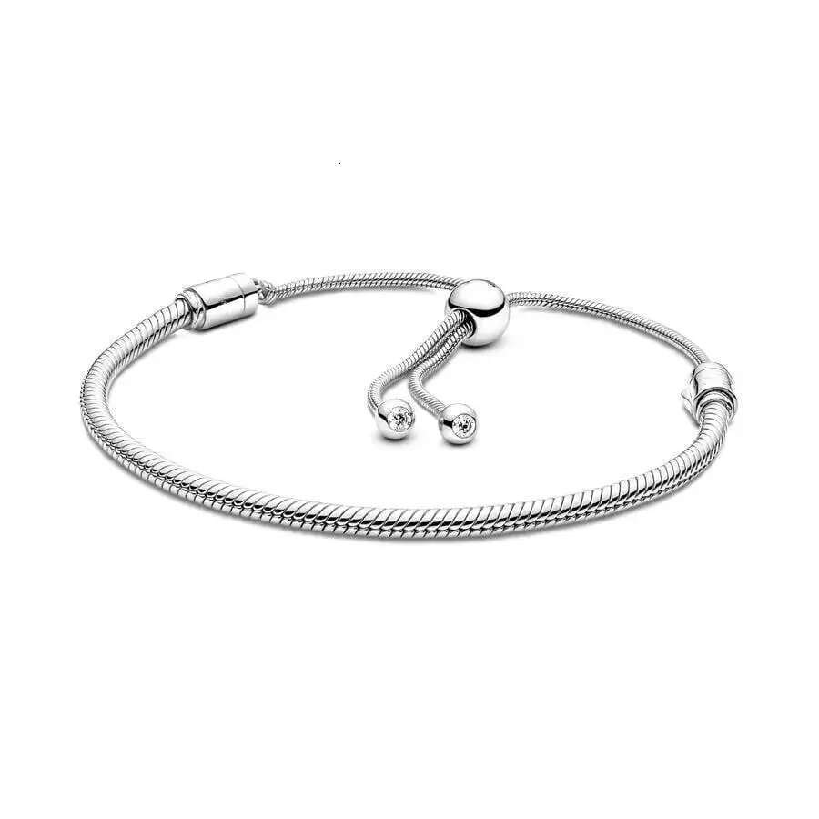 2025 Silver Snake Chain Slider Bracelet For Women Fit S925 Snake Jewelry Diy Pendant Charms Bead Birthday Gifts