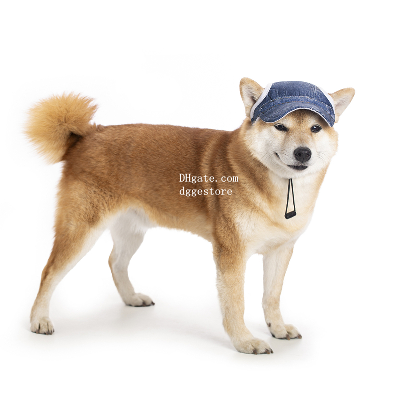 free shipping Designer Dog Baseball Cap Hats Big Ear Holes, Summer Beach Visor Small Large Dogs, Comfortable Pet Sun Hat with Adjustable Strap for Dog