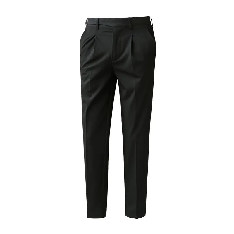 High quality elastic suit pants for mens formal business office social dress pants ultra-thin suitable for casual weddings ankle Trouser Pantalon 2503