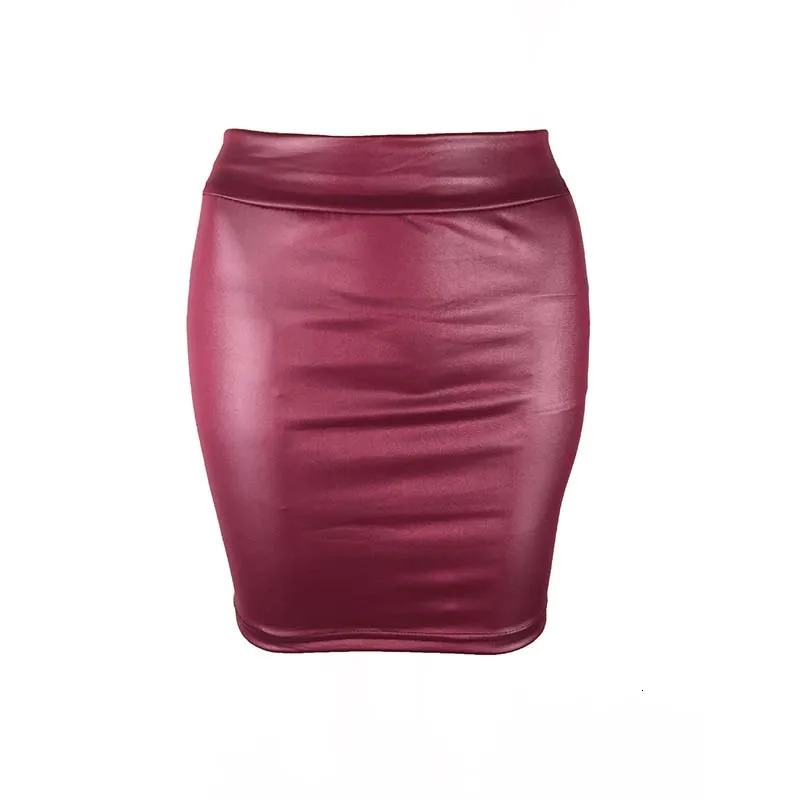 Black Slim Leather Pencil Mini Skirt High Waist Sexy Fashion Korean Short Wholesale Summer Sweet 250312