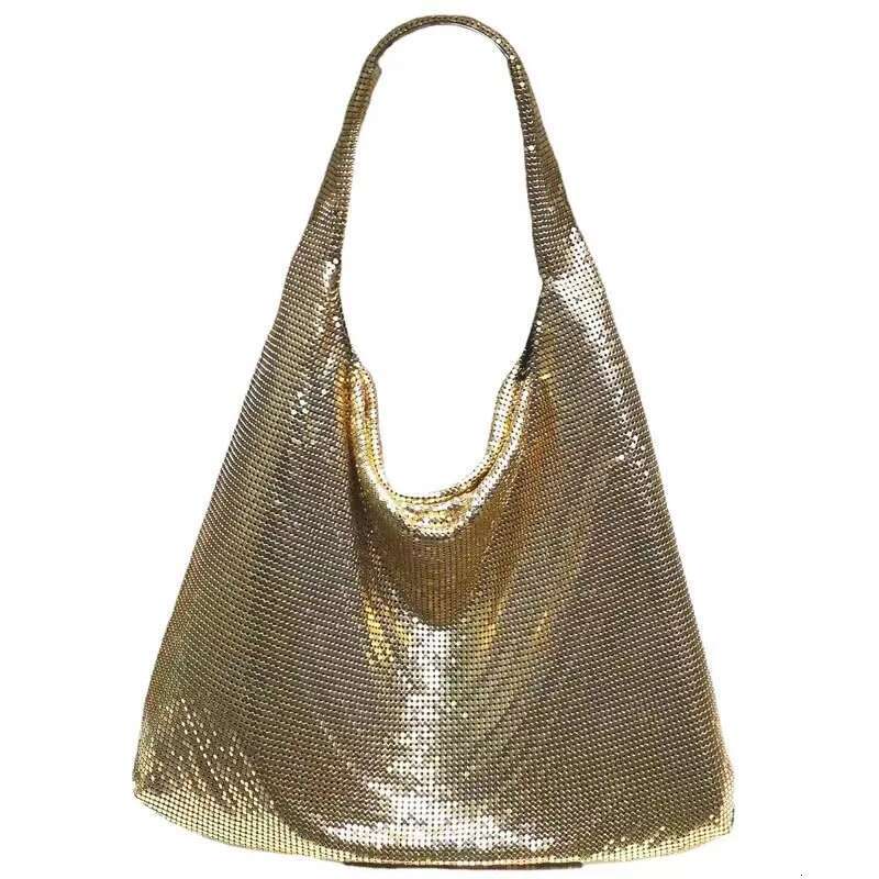 Fashion Metallic Purses And Designer For Women 2022 New Handbags Gold Sier Bags