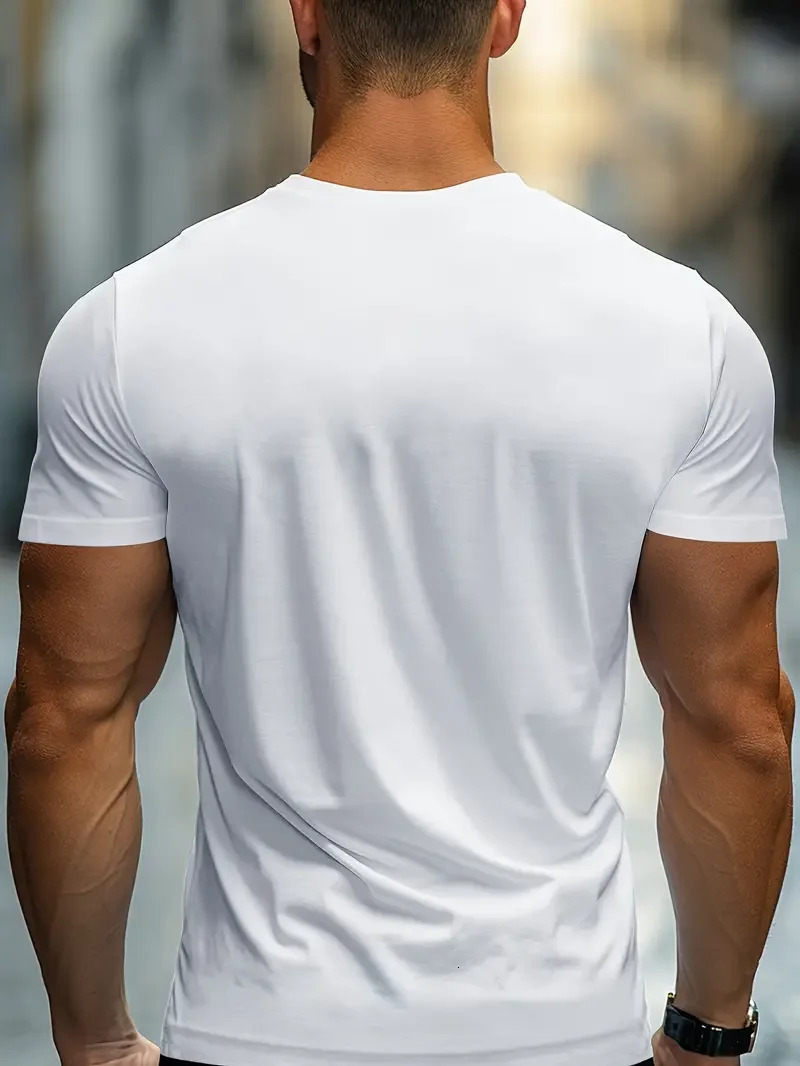 Creative printed mens fashionable summer staff collar short sleeved sports Tshirt comfortable and 250312