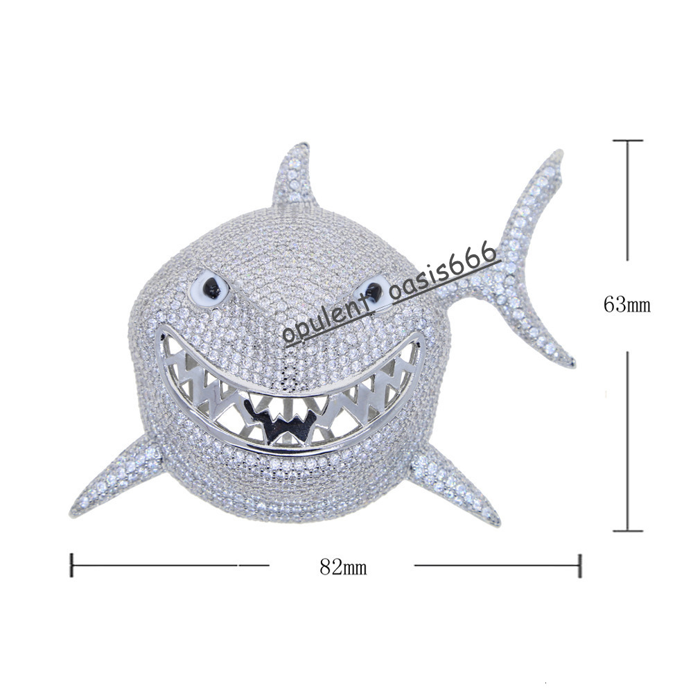 Factory Price Punk Jewelry Fashionable Cuban Iced Out Shark Pendant Pendant Necklace for Men Gift