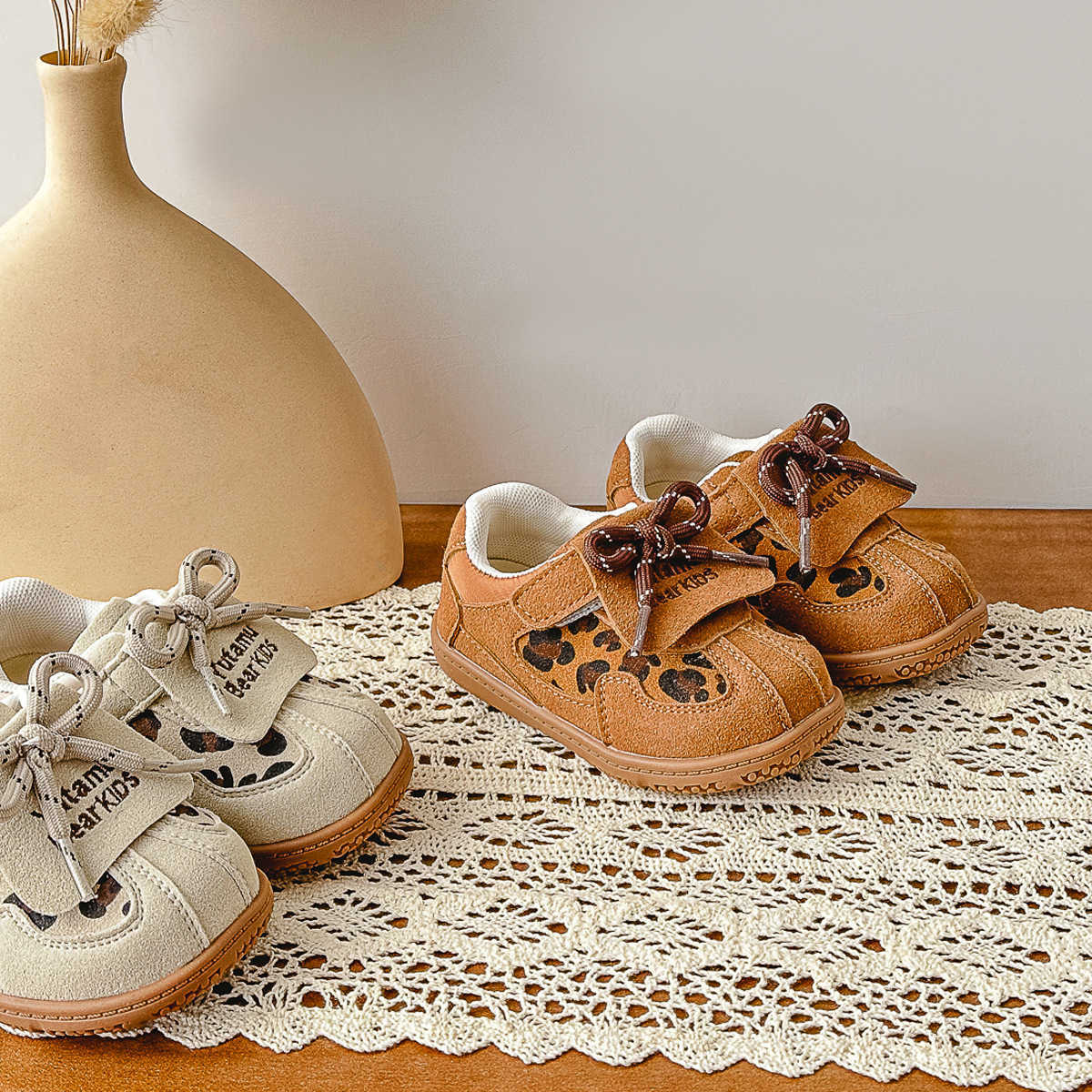 Athletic Outdoor Baby Leopard Pattern Board Shoes 2025 Spring Edition Childrens Casual Shoes for Boys and Girls 13 Years Old Single Shoes Baby Soft Bo