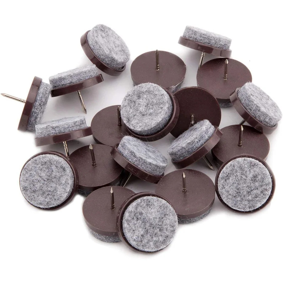 20 pieces of furniture felt foot pads with covers heavyduty nailed to sliders sliding rubber floor protectors for wooden chairs tables and legs 250303