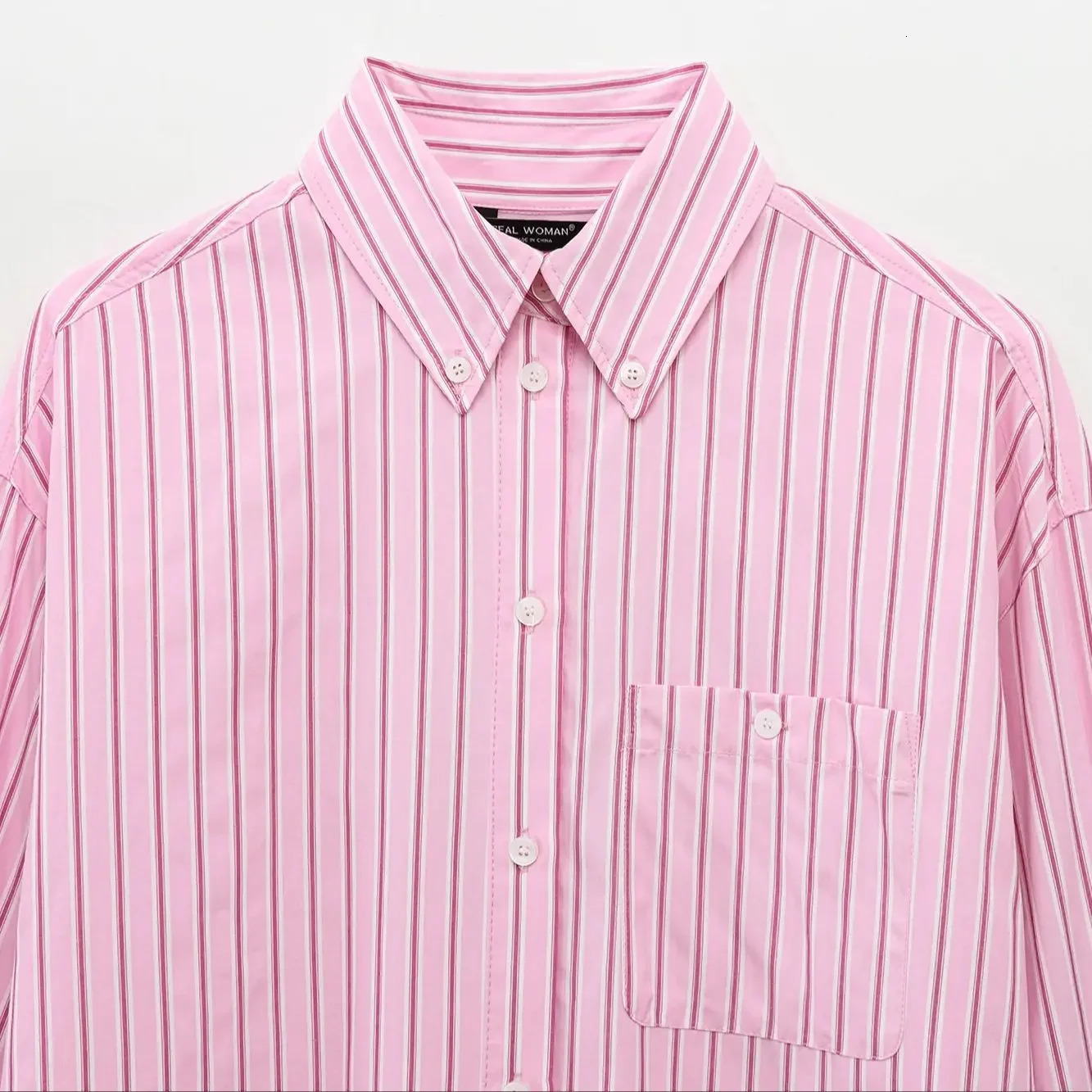 TRAFSHE Vintage Striped Womens Shirts Turndown Collar Loose Blouse Summer Elegant Blouses Clothing 2492161 250312