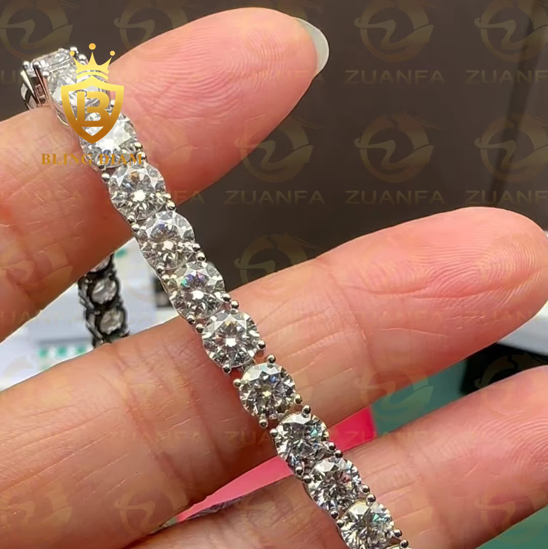 Trendy Jewelry Pass Diamond Tester VVS S925 Sterling Silver 2mm 3mm 4mm Tennis Chain Moissanite Women and Men Tennis Necklaces