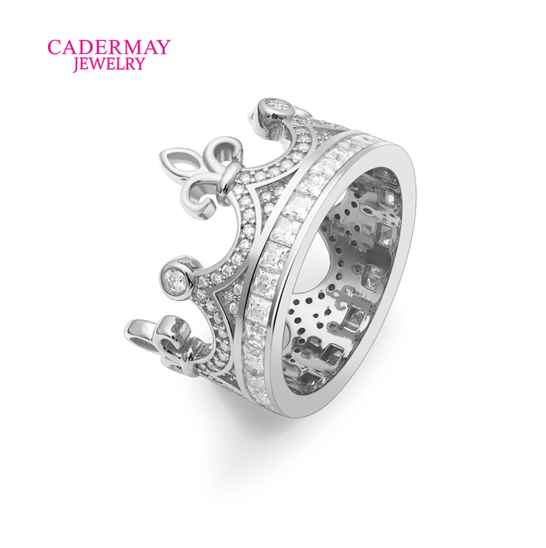 Hiphop Jewelry Custom Made Crown King Moissanite Ring 925 Silver Yellow Gold Plated D VVS Moissanite Rings Men