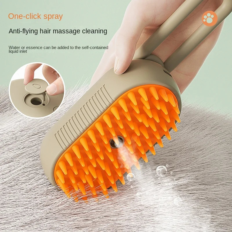 Cat steam brush dog 3 in 1 electric spray hair used for massage pet grooming comb removal y250312
