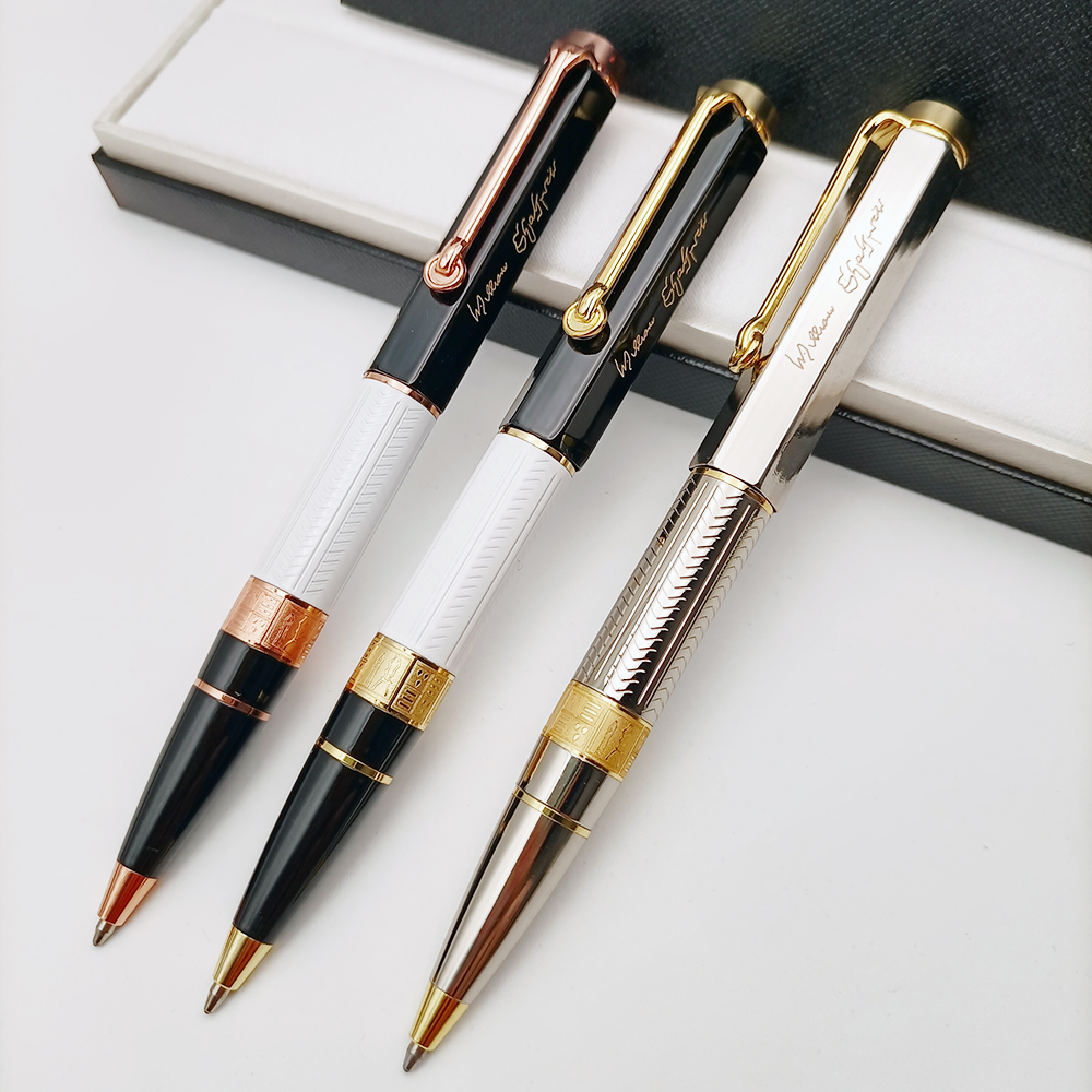 Limited Special Edition Elizabeth Series black resin Pens 6836/9000 barrel Luxury Ballpoint Pen writing supplies Gift Plush Pouch