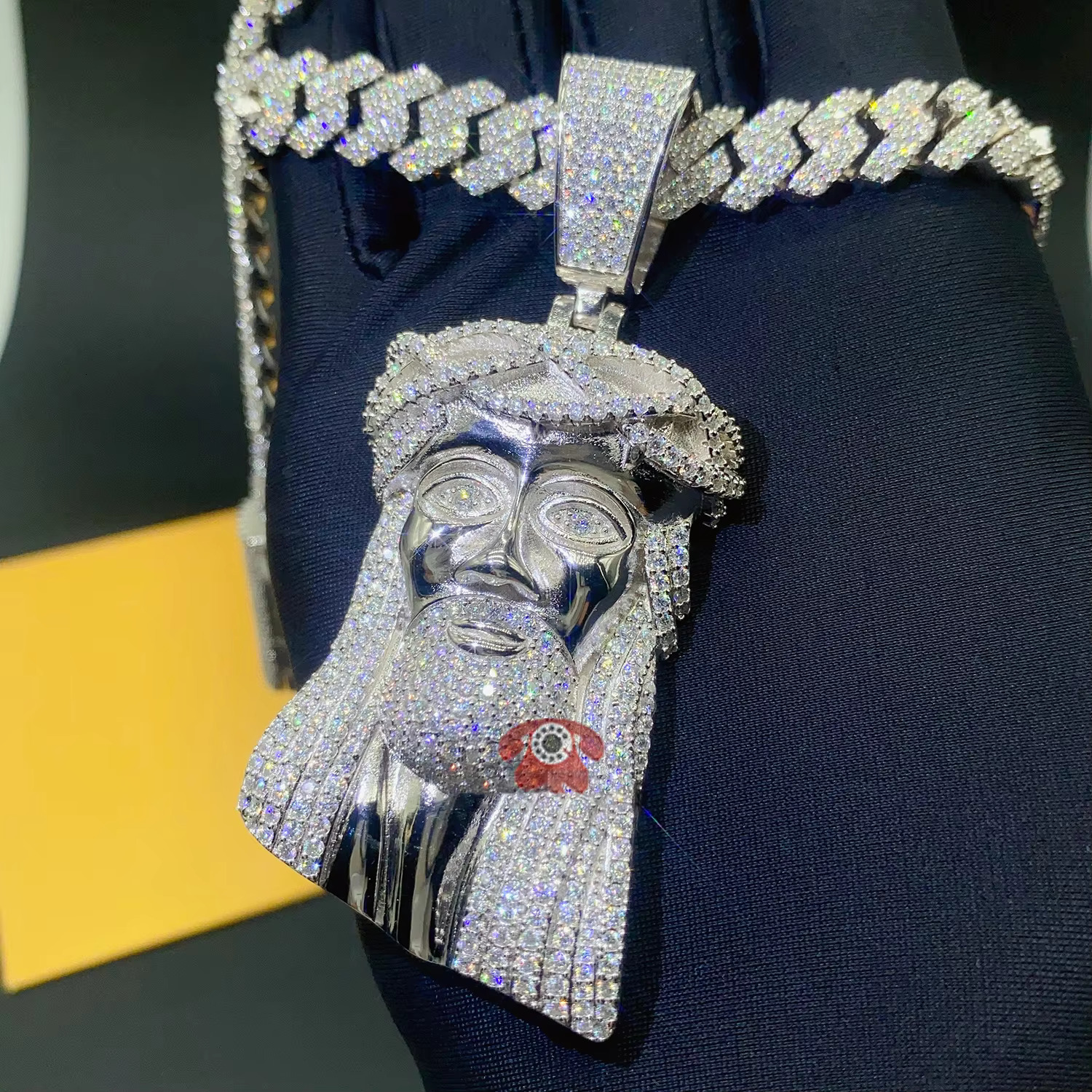 Cities Jewelry Hip Hop 3D Jesus Face Piece 925 Sterling Silver Iced Out VVS Moissanite Jesus Pendant