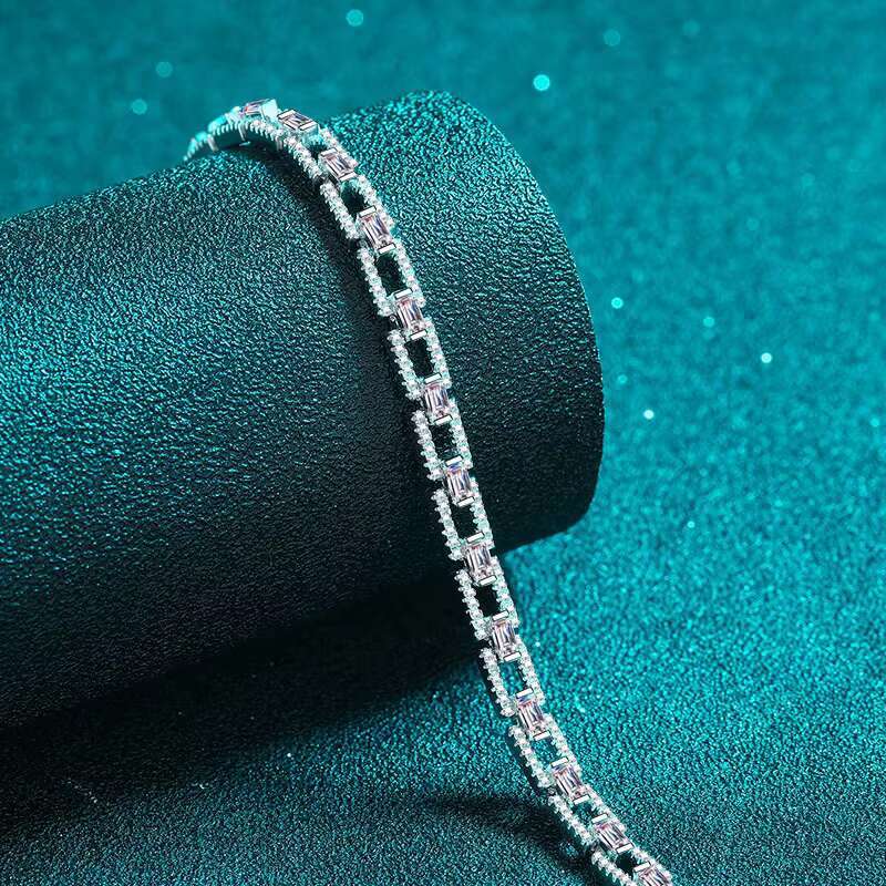 2025 New model 2023 Jewelry Fine Sterg Sier Hip Hop Bangles Cuba Chain GRA Certificate Moissanite Dia Tennis Bracelets