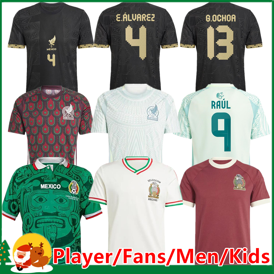 2025 Mexico socce jesey H. LOSANO CHICHARITO G DOS SANTOS S.GIMENEZ 25 26 Men kids kit spots football shit sets taining MEXICAN home away unifom