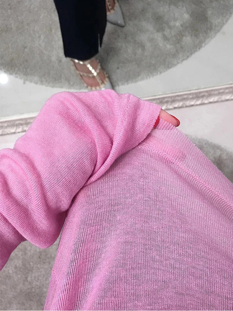 Sexy Perspective Womens T-shirt Long Sleeve Korean Style Slimming Basic Elastic T-shirt Womens Clothing Solid T-shirt Womens 250314