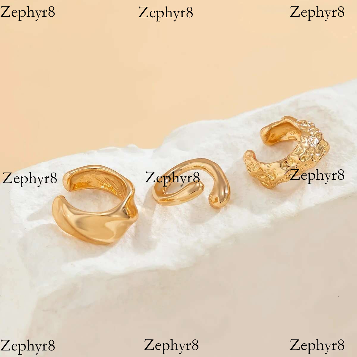 2025 New model 3Pcs/set Metal Chunky No Piercing Clip Geometric Ear Cuff Earrings for Women Ladies Party Girls Y2K Jewelry 2024 Trendy