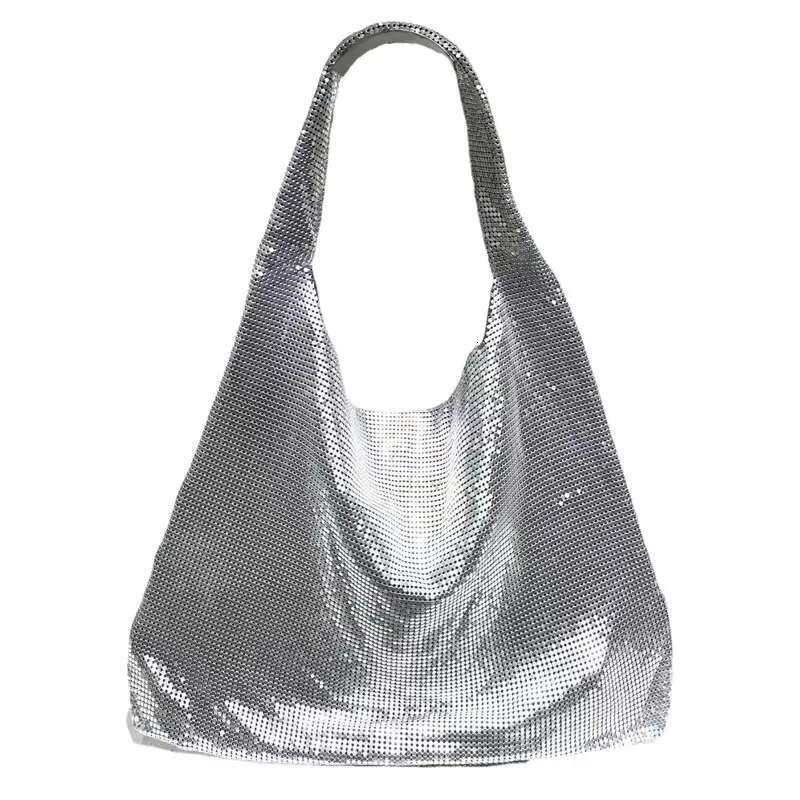 Fashion Metallic Purses And Designer For Women 2022 New Handbags Gold Sier Bags