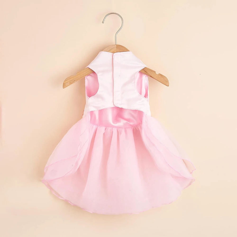 White Dog Princess Dress with Bowknot Skirt Formal Party Birthday Wedding Dresses Bride Costume for Small Medium Dogs 250314