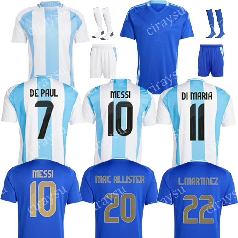 24 25 Fans Player Version 3 Star Soccer Jerseys 24 25 Argentina MESSIS MAC ALLISTER DYBALA DI MARIA MARTINEZ DE PAUL MARADONA Men Women Football Shirt Children Kids Kit